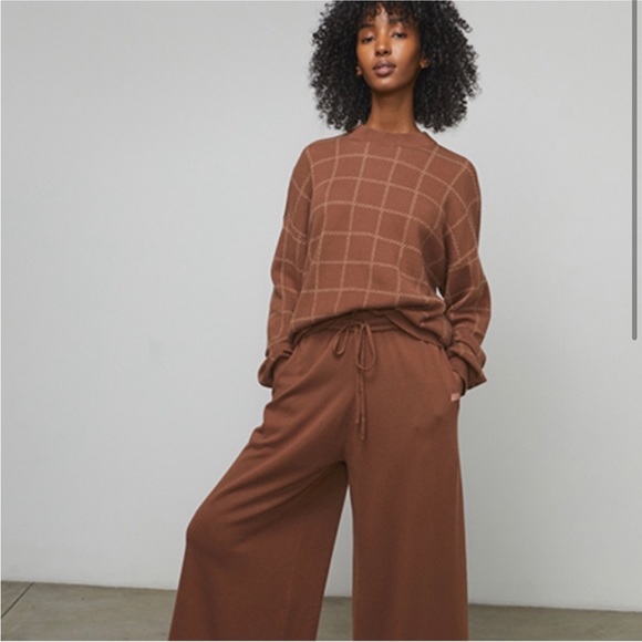 NWT Lunya Cozy cotton silk pullover sweater humble brown walnut size S M L - Picture 2 of 6
